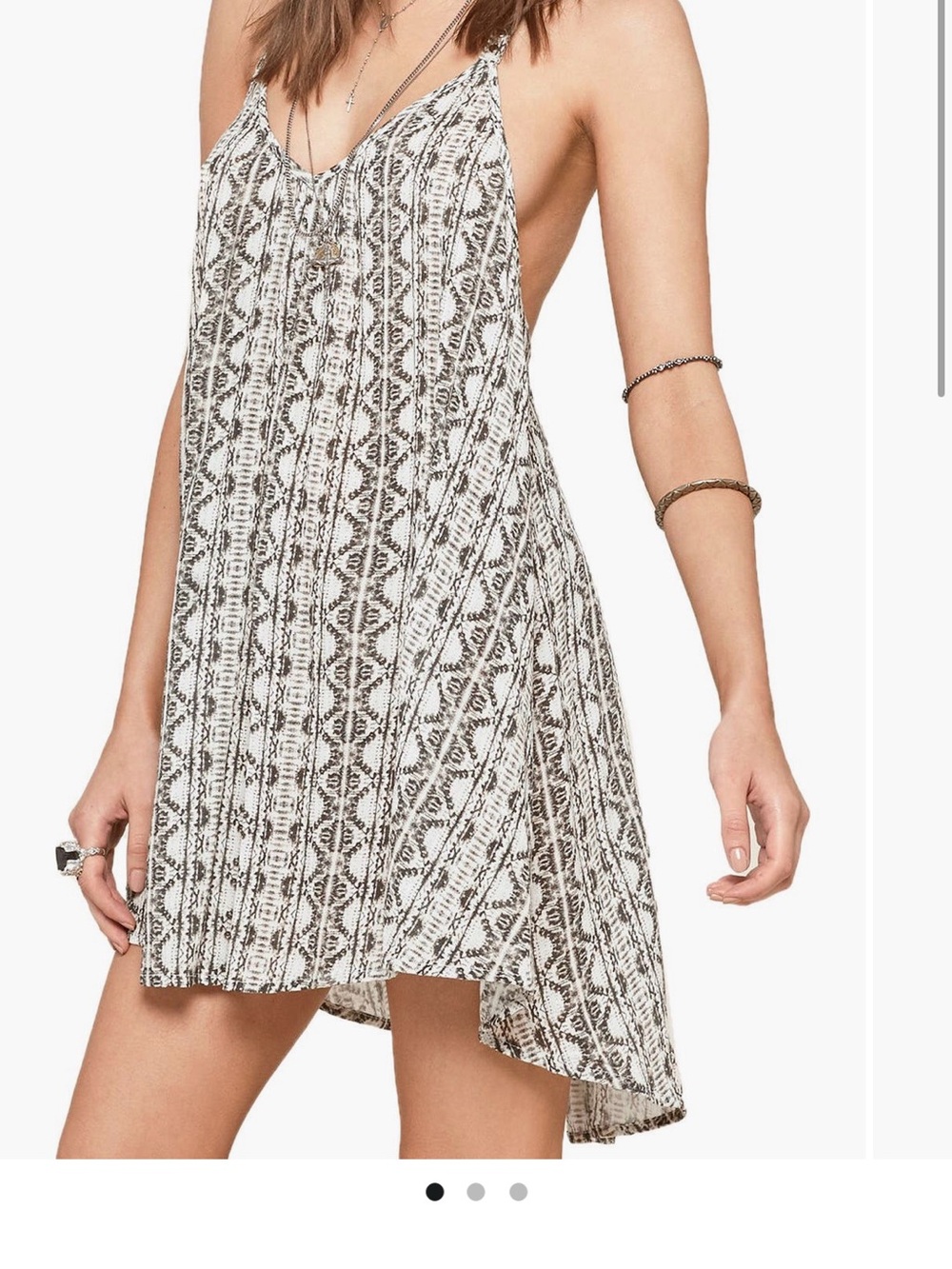 Amuse Society Boho Printed Dress Adjustable Meta Stud adjustable straps